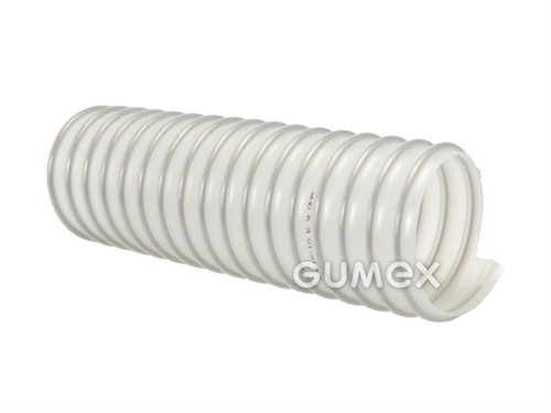Potravinová hadica na sypké požívatiny AIRDUC PUR-INOX 355 FOOD-AS, 38/48mm, FDA, 2,925bar/-0,865bar, odpor <10.9 Ω, Pre-PUR (éterická báza), -40°C/+90°C, transparentná